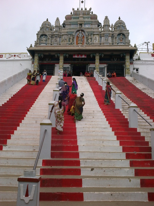 Steep steps to reach the sanctum of the lord!